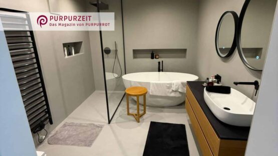 Fugenloses Badezimmer im Reihenhaus in Unterkärnten